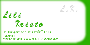 lili kristo business card